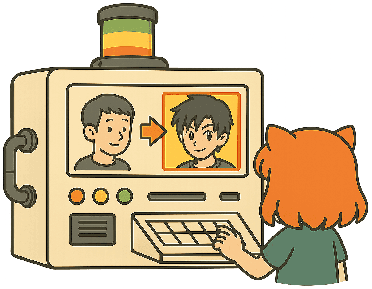 Girl using DokiToon on computer